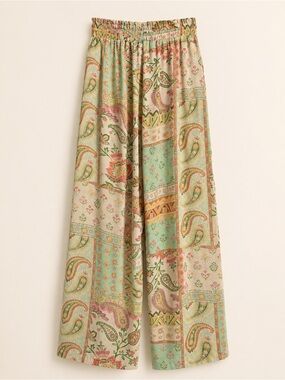 Rose + Olive Paisley Patchwork Wide Leg Palazzo Pants Size M